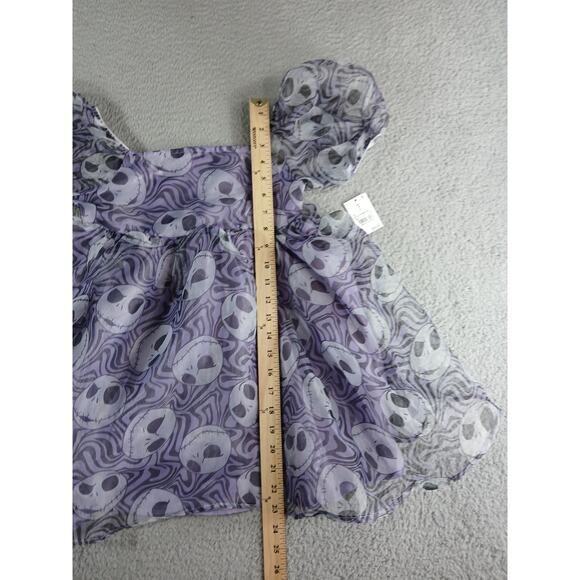 Disney Dress Jack Skellington Girls Medium (8) Halloween Costume Purple Puff NWT - Picture 4 of 8